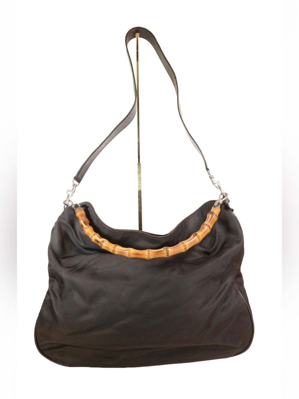 Gucci Bamboo Handle Hobo Bag with Crossbody Strap